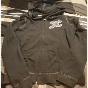 Juicy Couture Kids Black Track Jacket with Hood size XL 16 Unicorn